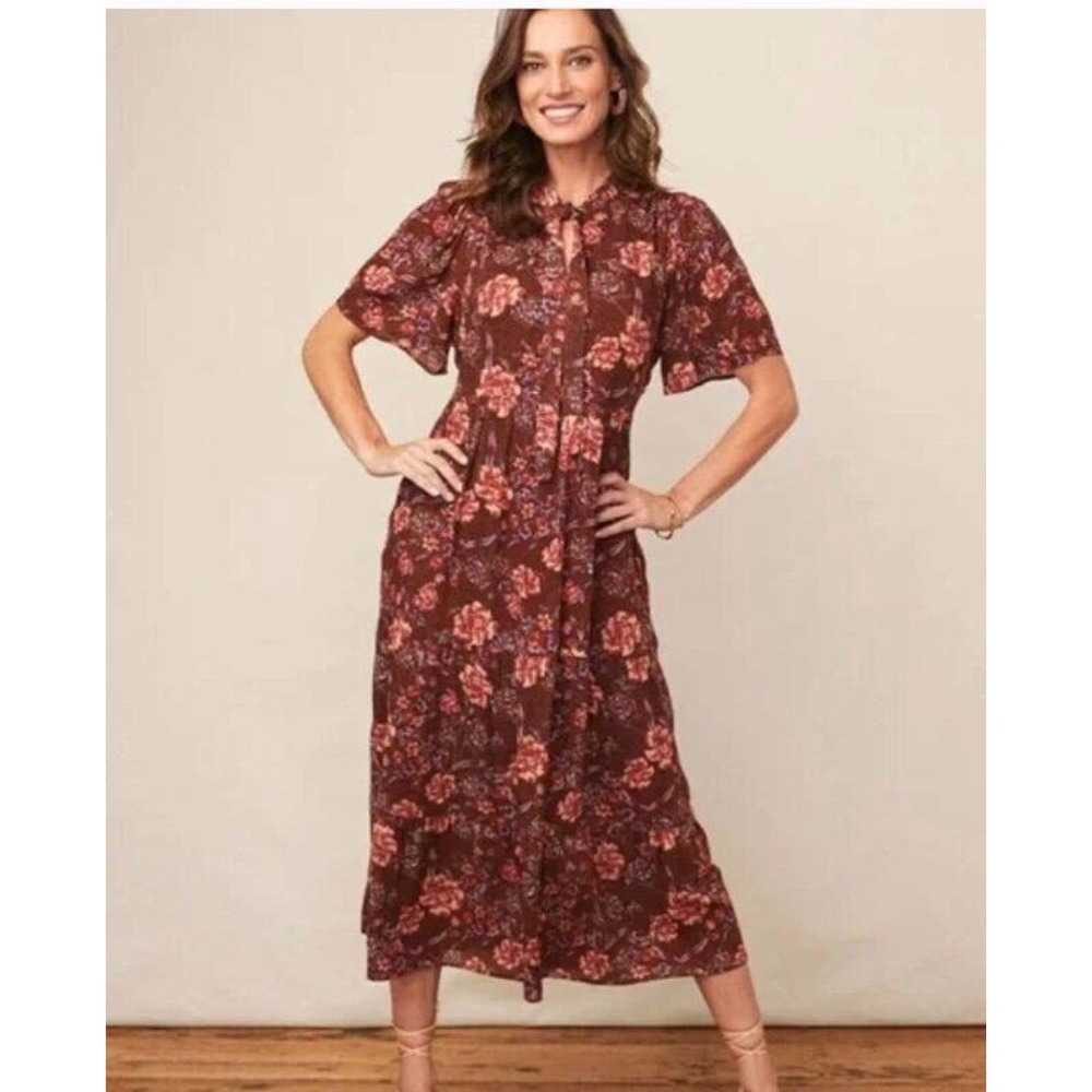 GOOD HART Matilda Jane Sz L large Fall Floral Midi Dress NWT Mariposa